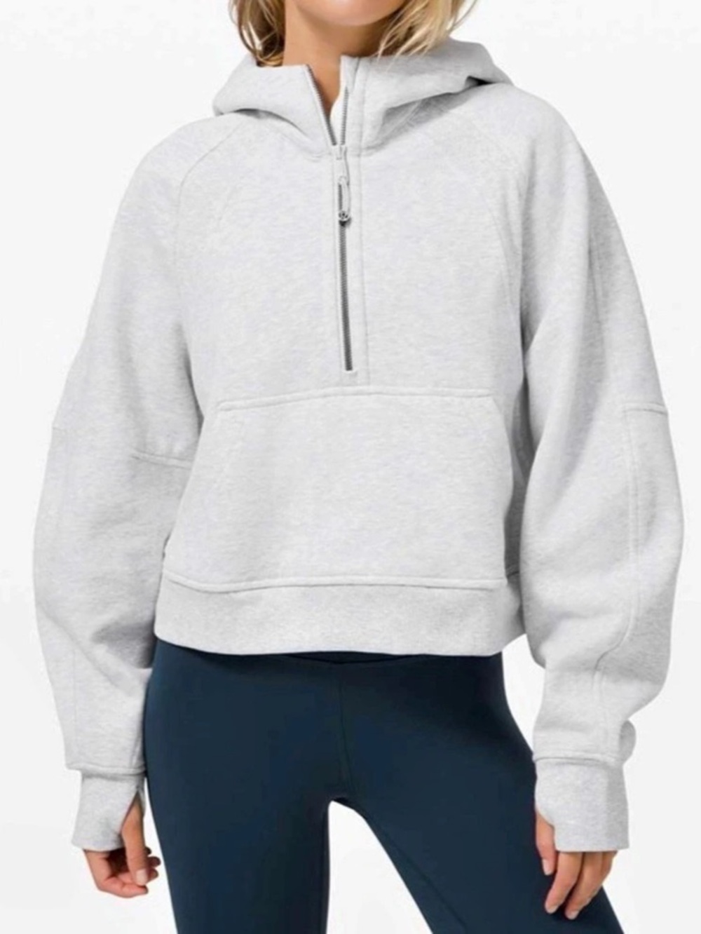 Lululemon Scuba Oversized 1/2 Zip Hoodie Heathered Core Light Grey XL | XXL